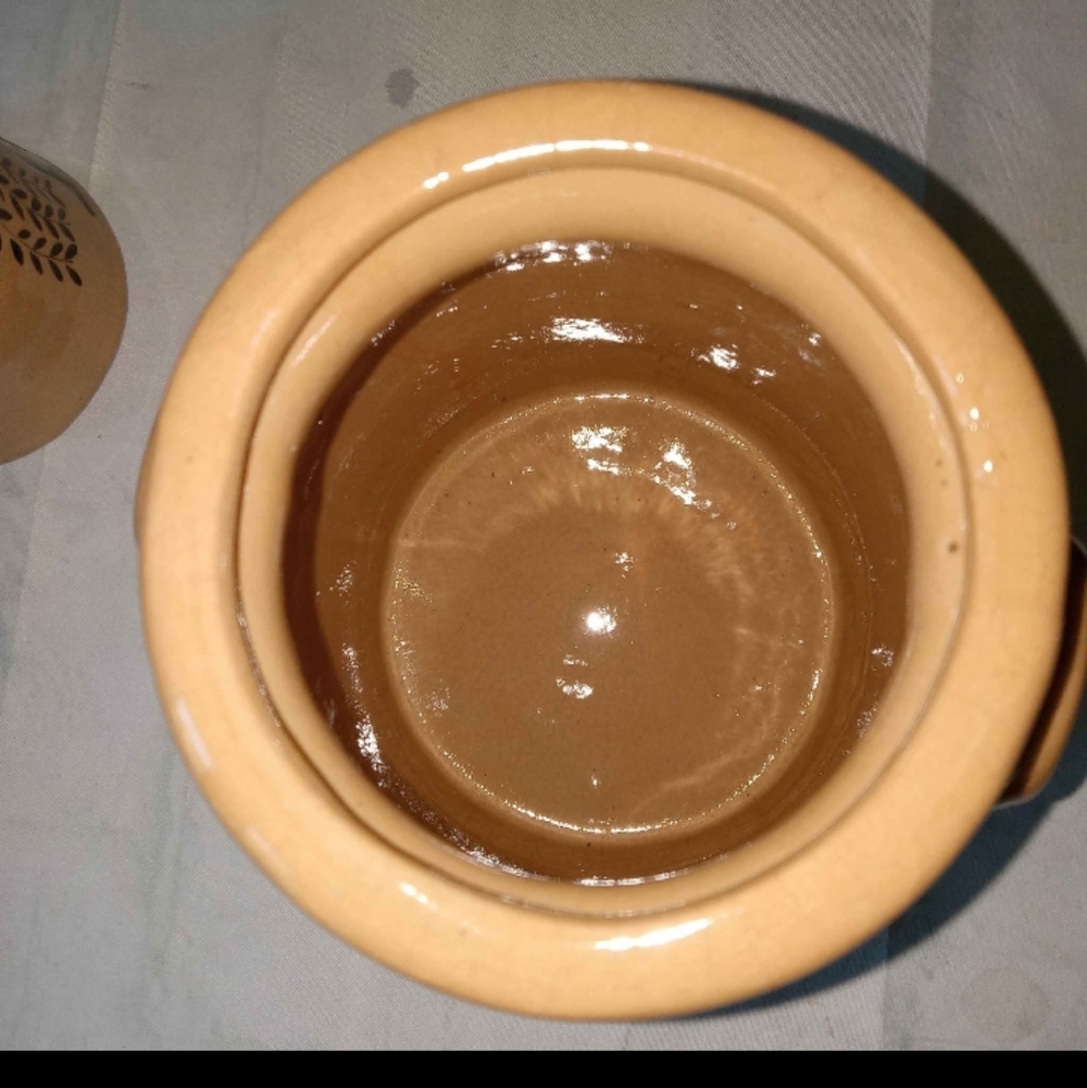 Primitive 2 Pc Crock & Candle Burner - Picture 2 of 7